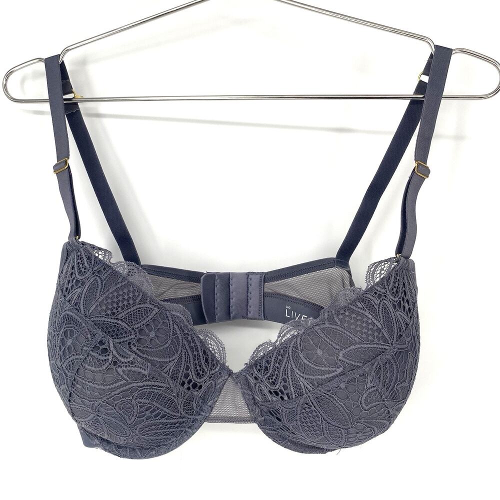 Lively Lace Underwire Bra Dark Gray Size 36D